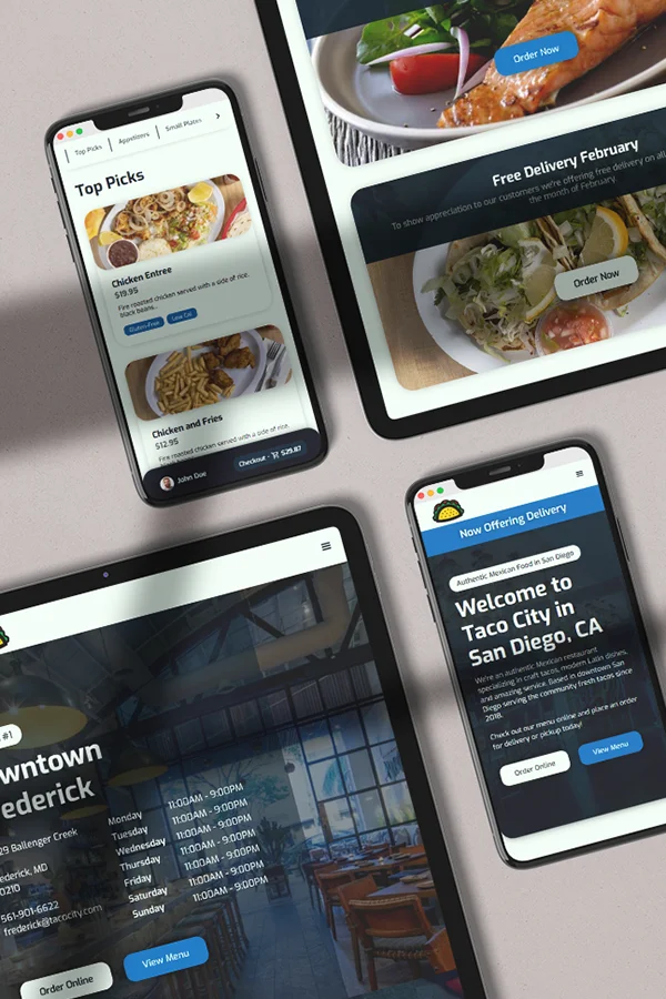 Website mockup detail